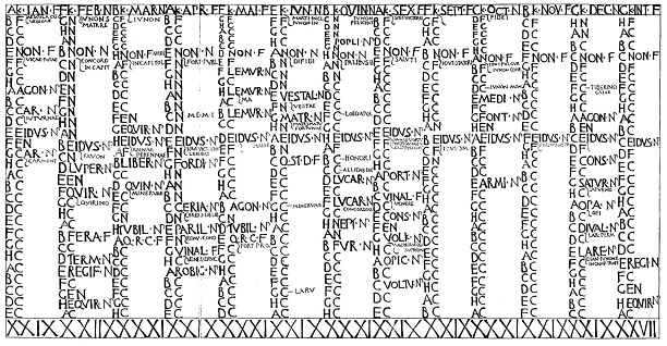 Други римски календар, са месецима Ianuarius-ом и Februarius-ом