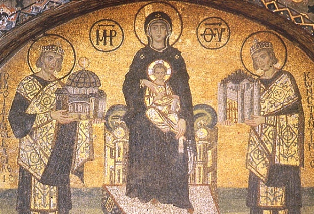 Аја Софија - Богородица између царева Јустинијана и Константина